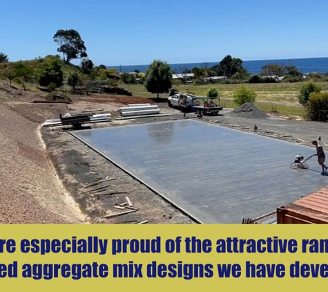 Bramichs Concrete - Wynyard, TAS. We are especially proud of the attractive range of exposed aggregate mix designs we have developed.