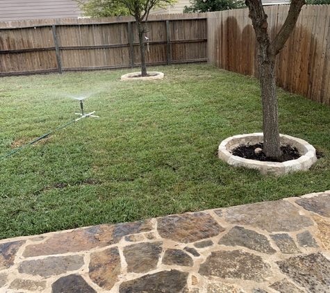mccain enterprise landscaping services - San Antonio, TX. Recently re-sodded backyard with St Augustine grass. 