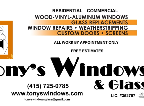 Tony's Windows & Glass - San Francisco, CA