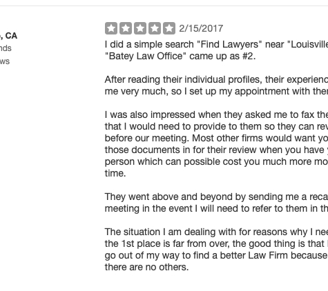 Batey Brophy, PLLC - Louisville, KY. Client review