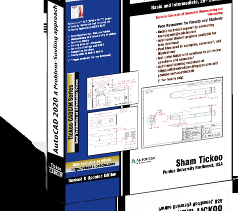 Cadcim Technologies - Schererville, IN. AutoCAD 2020: A Problem-Solving Approach,Basic & Intermediate,26th Edition Book By Prof. Sham Tickoo & CADCIM Technologies