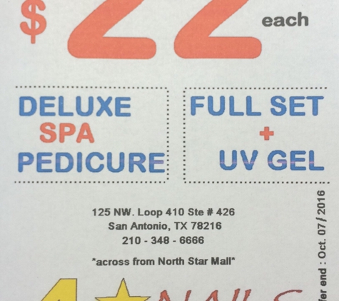 Luxury Nails - San Antonio, TX. They have White Tip Full Set with UV gel for only $22.      And just $22 for a Deluxe Spa Pedicure