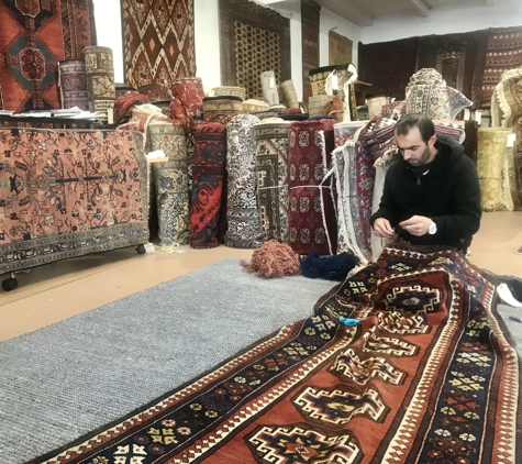 Bay Area Rug Cleaners - San Mateo, CA. Repairing an antique Kazakhstan rug