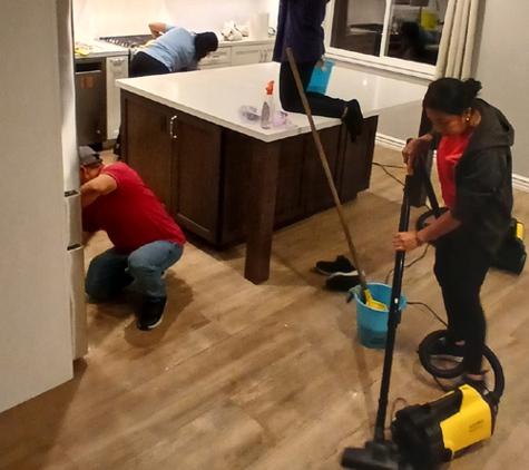 Dust Bunnies of Orange County. Cleaning a kitchen/ dining area at all angles. 
