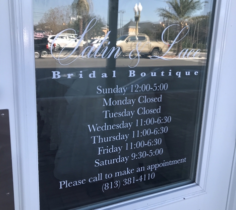 Satin Lace Bridal Boutique - Riverview, FL. Store hours