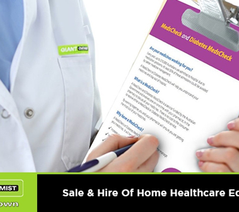 Giant Chemist Harbour Town - Biggera Waters, QLD. Sale & Hire Of Home Healthcare Equipment