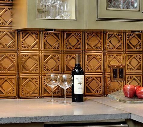 American Tin Ceiling Company - Bradenton, FL. Beautiful real tin backsplash!