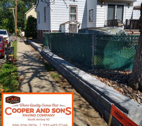 Cooper and Sons Paving - Parlin, NJ. Dunellen New Jersey new retaining wall construction landscaping hardscaping asphalt paving Cooper and Sons Paving Company