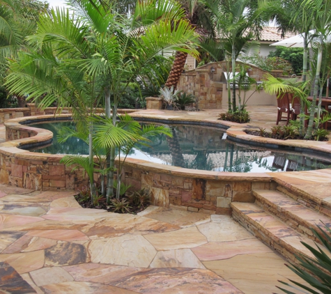 Waterfalls Fountains & Gardens Inc. - Lauderdale By The Sea, FL. Backyard patio swimming pool South Florida landscape design