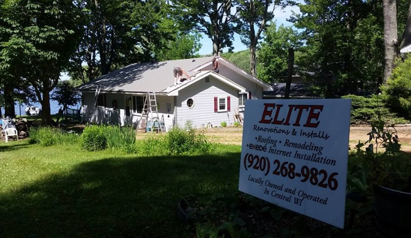 Elite Renovations & Installs - Wausau, WI. MOSINEE- 4.5" BOW IN CENTER FROM GABLE TO GABLE. SHIMMING, CHIMNEY REMOVAL (2), AND EXPOSED FASTENER ON ROOF AND DOCK HOUSE
