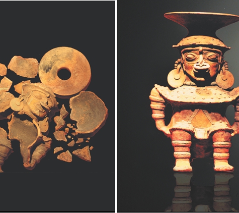 Brookes Restorations - Los Angeles, CA. Pre Columbian Repair Restoration Figurine Before & After
