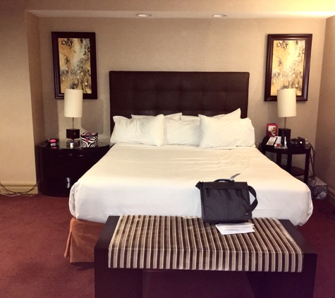Luxor Hotel & Casino - Las Vegas, NV. Bedroom in luxury suite. Comfy bed