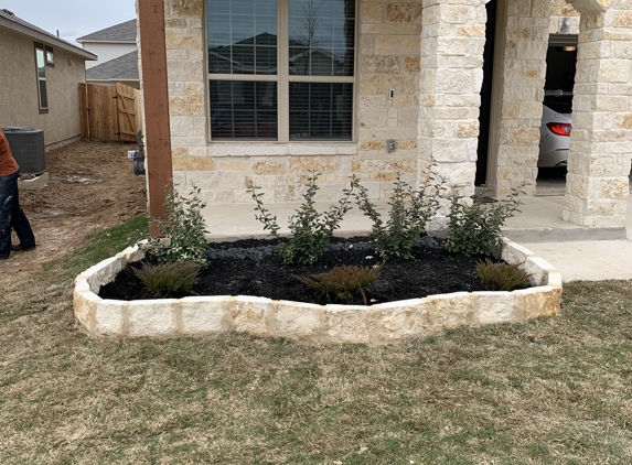 mccain enterprise landscaping services - San Antonio, TX. 9” chop block retaining wall... Nicotine with tan mortar.