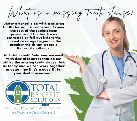 Total Benefit Solutions Inc - Feasterville Trevose, PA. #heakthinsurance #dentalplan