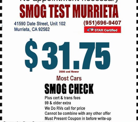 Smog Test Murrieta - Murrieta, CA