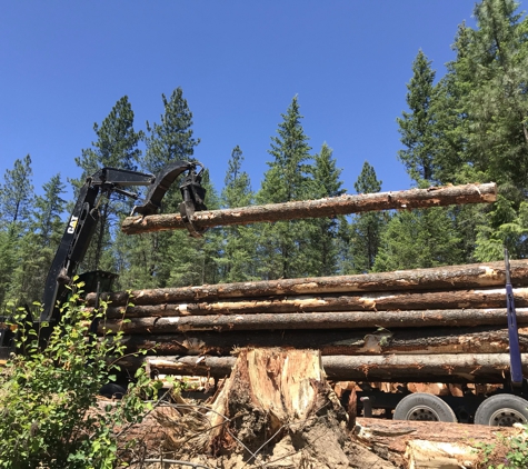 ATF Timberland Consulting, LLC - Colville, WA. Loader placing a log onto the log truck