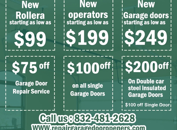 Repair Garage Door Openers - Houston, TX