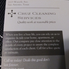 Cruz cleaning services