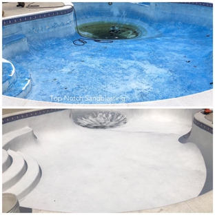 Top Notch Sandblasting - Randallstown, MD. Sandblasting Swimming Pool -Before & After