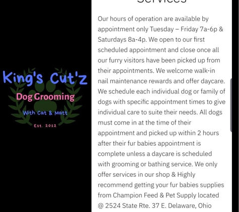 King's Cut'z Professional Dog Grooming - Delaware, OH