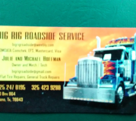 Big Rig Roadside Service - Spicewood, TX. Business Cards