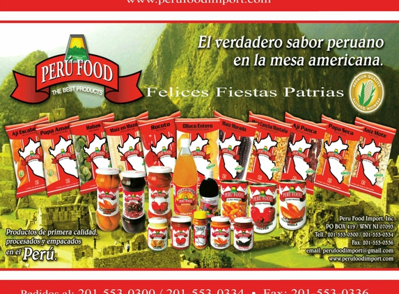 Peru Food Imports - North Bergen, NJ. Perú Food Import, Inc.