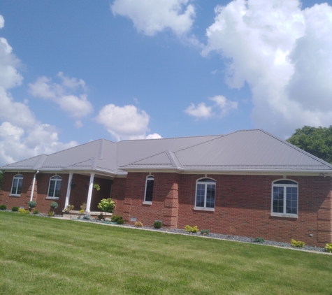 All-American Roofing & Construction - Crawfordsville, IN. Standard metal,looking good!!,even on a higher end home