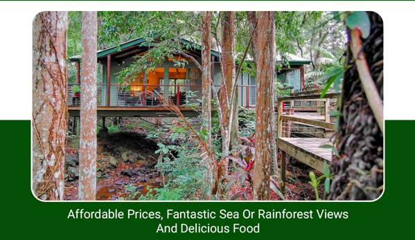 Treetops Montville - Flaxton, QLD. Affordable Prices, Fantastic Sea Or Rainforest Views And Delicious Food