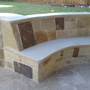 Alexander and Xavier Masonry - Garland, TX. Custom Stone Bench