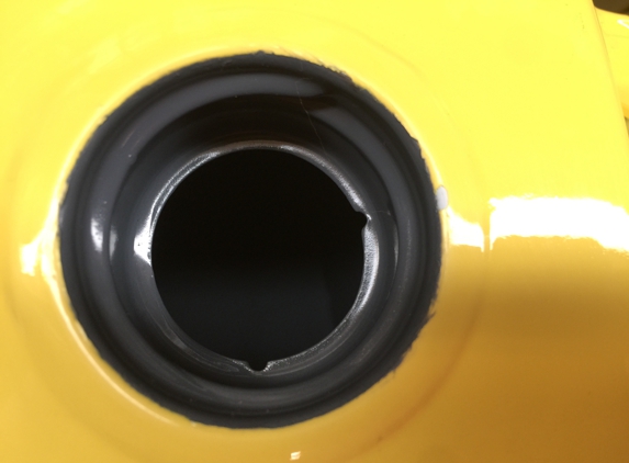 Fuel Tank Services - Fort Lauderdale, FL. Close up of Harley Davidson fuel tank liner.  battleship gray.  by...motorcycle fuel tank services. ��������