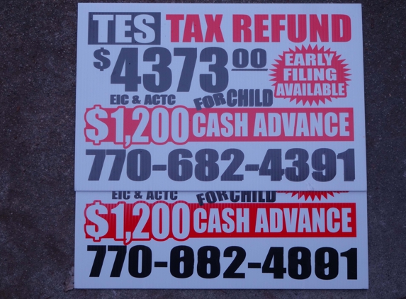 Tax Excellence Services - Lawrenceville, GA. We are fixing their signs