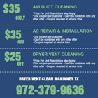 Dryer Vent Cleaning Mckinney TX