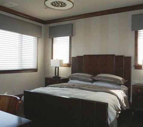 Benjamin Draperies - San Dimas, CA. Bedroom custom blinds shades installed by Benjamin Draperies