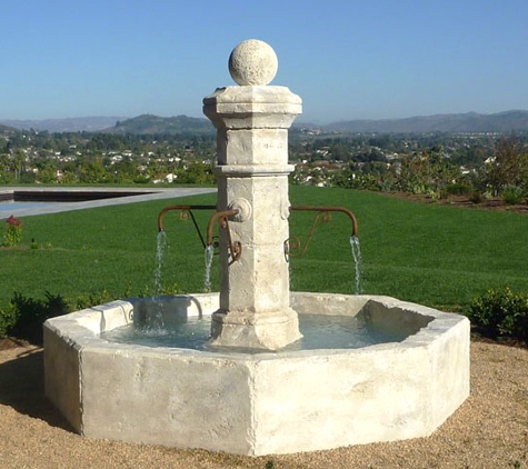 Charme D'antan - Agoura Hills, CA. Limestone Garden Fountain from France