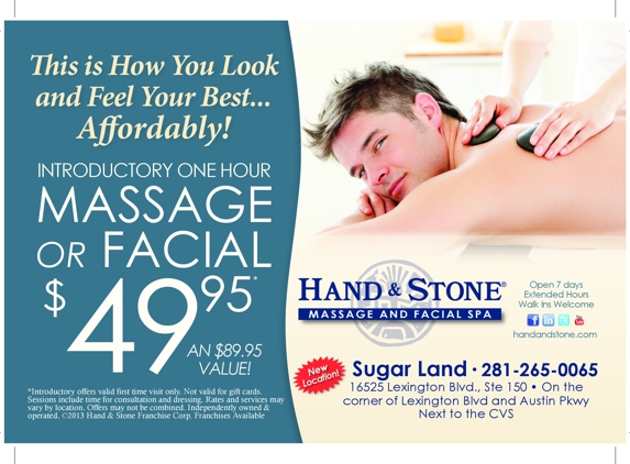 Massage and Facial Spa - Hand & Stone - Sugar Land - Sugar Land, TX