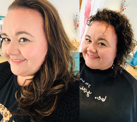 Fancy & Funky Salon & Boutique - Fayetteville, GA. A Brazilian Blowout before and after