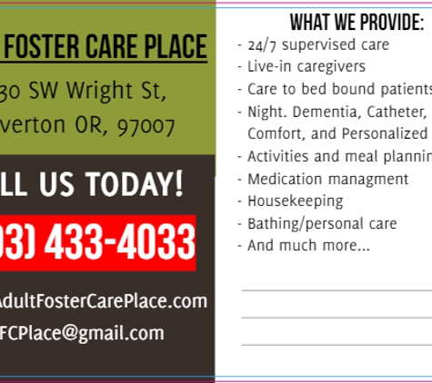 Adult Foster Care Place - Beaverton, OR