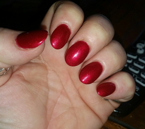 L V Nails & Spa - Mattoon, IL. Just got them done yesterday. Gel polish.