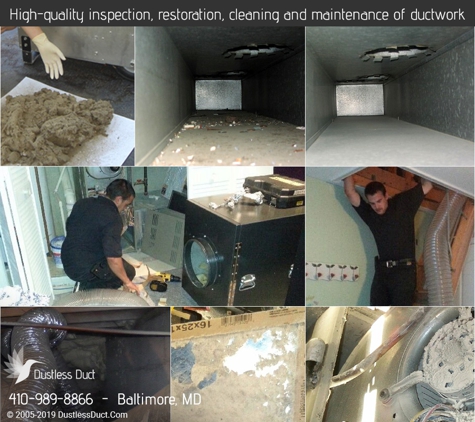 Dustless Duct - Baltimore, MD. Work Process of Air Duct Cleaning by Dustless Duct of Baltimore