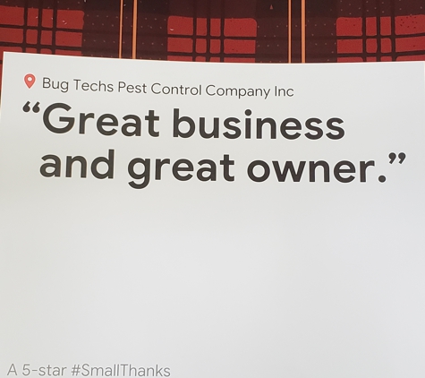 Bug Techs Pest Control Company - Richmond Hill, NY. Great testimonial by a bug techs's satisfied customer.