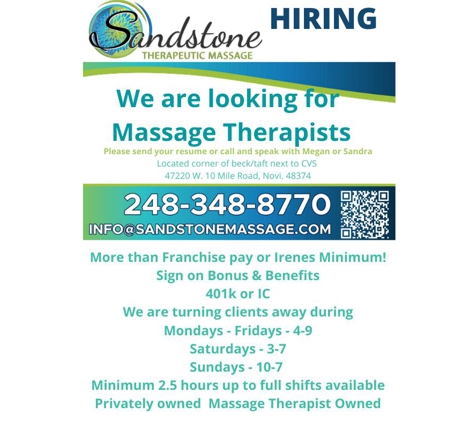 Sandstone Therapeutic Massage - Novi, MI