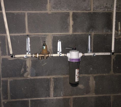 Cox Plumbing. PRV and filtration device for home service.