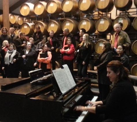 Churchill's Piano Rental Service - Santa Cruz, CA. Kawai Grand piano at the Barrel Room in Chateau Julian for the San Jose Chorale