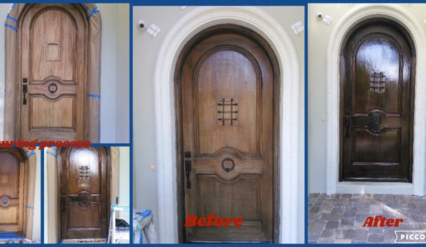 American Painters Inc - Tampa, FL. Staining of front door