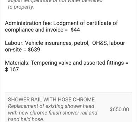WP Plumbing - Airport West, VIC. Asked for more specific receipt. They struggle to justify costs. Why am I paying for the car twice or OHS?