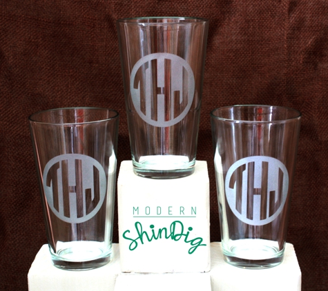 Modern Shindig - Glass Etching - Designs Worth Celebrating - Durham, NC