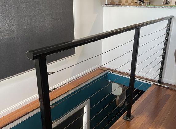 TLM Custom - Swan Creek, NSW. Powder coated rail with stainless steel wire
