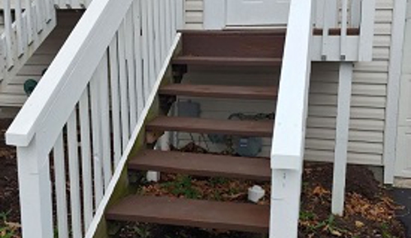 Wagner Home Svc - Bethel Park, PA. Exterior Painting of patio, stairs, railing and spindles