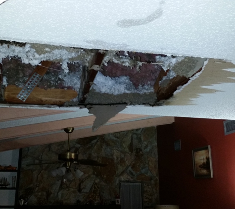 Nutech Roofing & Construction Inc - Largo, FL. Water damage to interior of house caused by Nutech