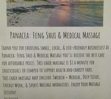 Panacea: Feng Shui & Medical Massage - Huntsville, AL. North Alabama's Eco-friendly Massage Therapy Business����